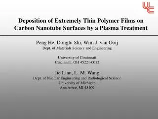 Deposition of Extremely Thin Polymer Films on Carbon Nanotube Surfaces by a Plasma Treatment