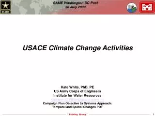 USACE Climate Change Activities