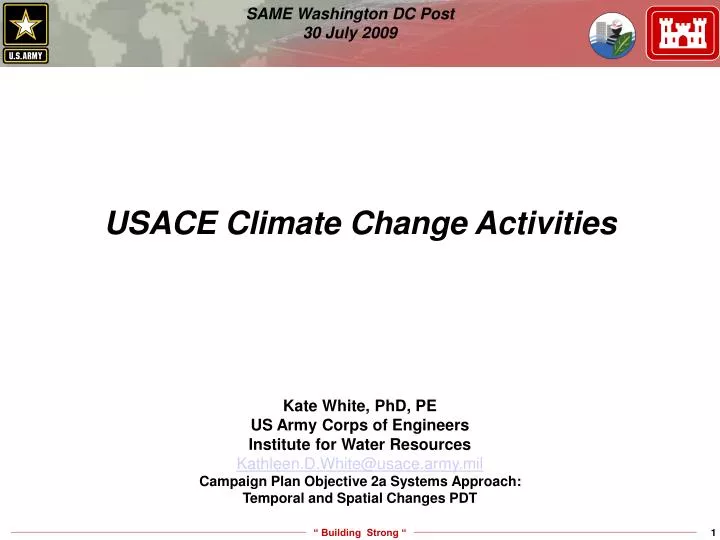 usace climate change activities