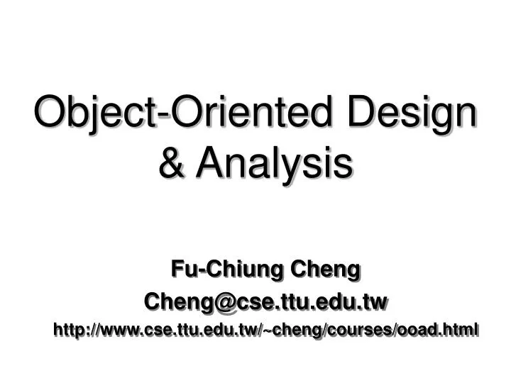 object oriented design analysis