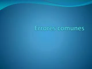 errores comunes