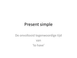 Present simple