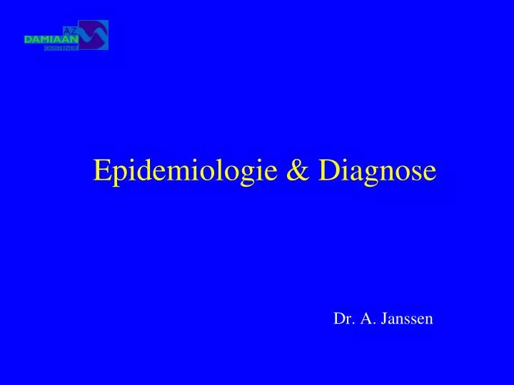 epidemiologie diagnose