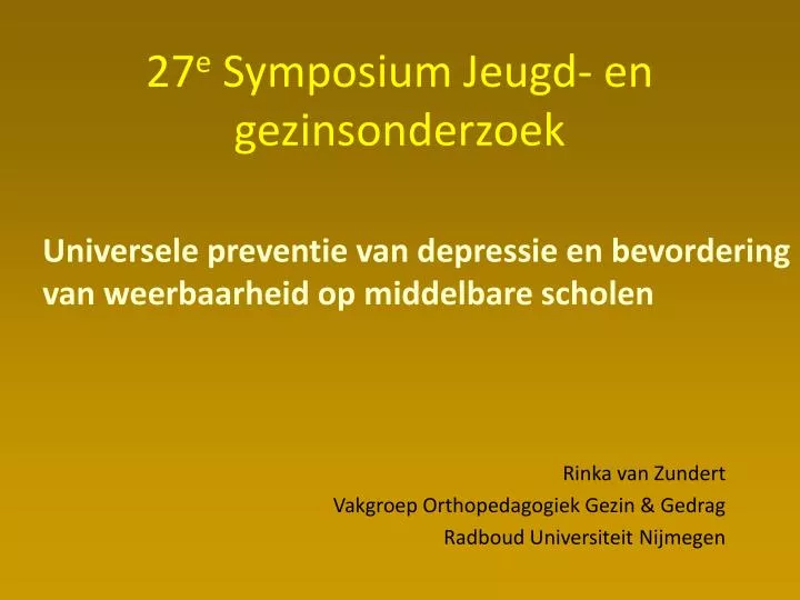 27 e symposium jeugd en gezinsonderzoek