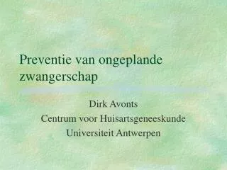 preventie van ongeplande zwangerschap