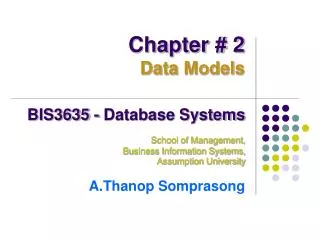 BIS3635 - Database Systems School of Management, Business Information Systems,