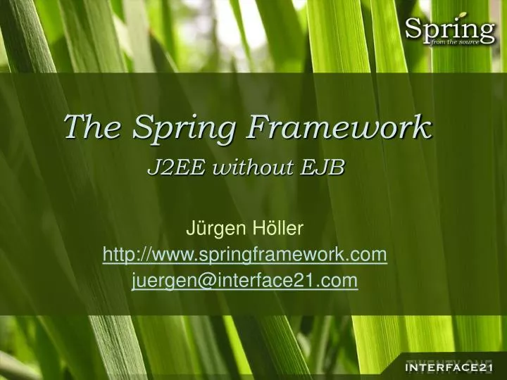 the spring framework j2ee without ejb