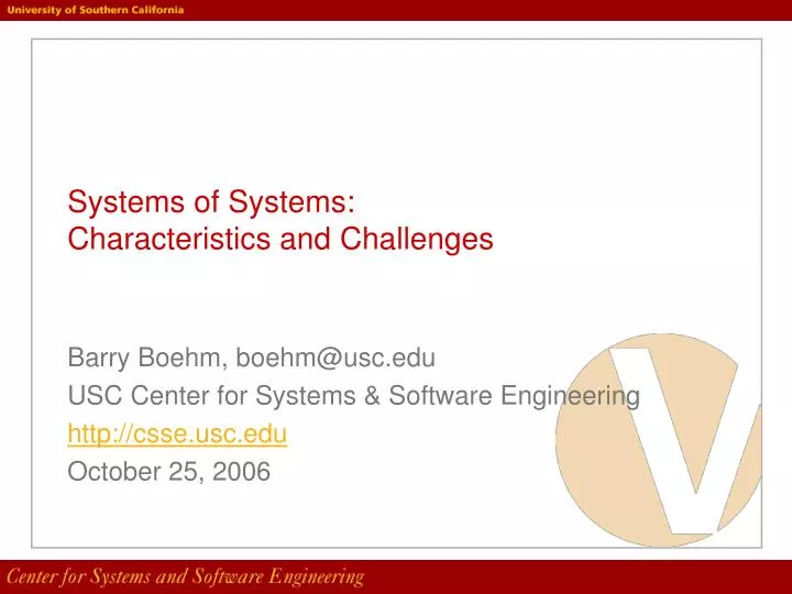 systems of systems characteristics and challenges