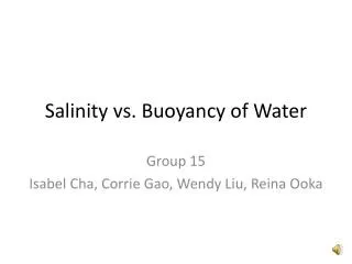 Salinity vs. Buoyancy of Water