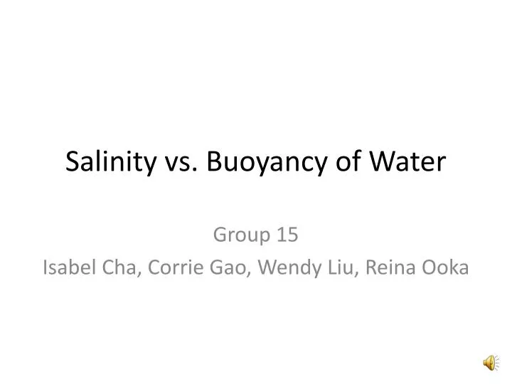 salinity vs buoyancy of water