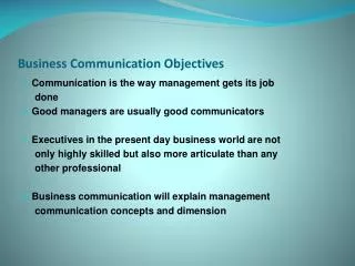 Business Communication Objectives