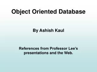 Object Oriented Database