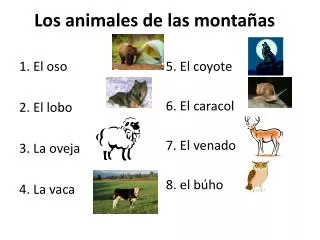 los animales de las monta as