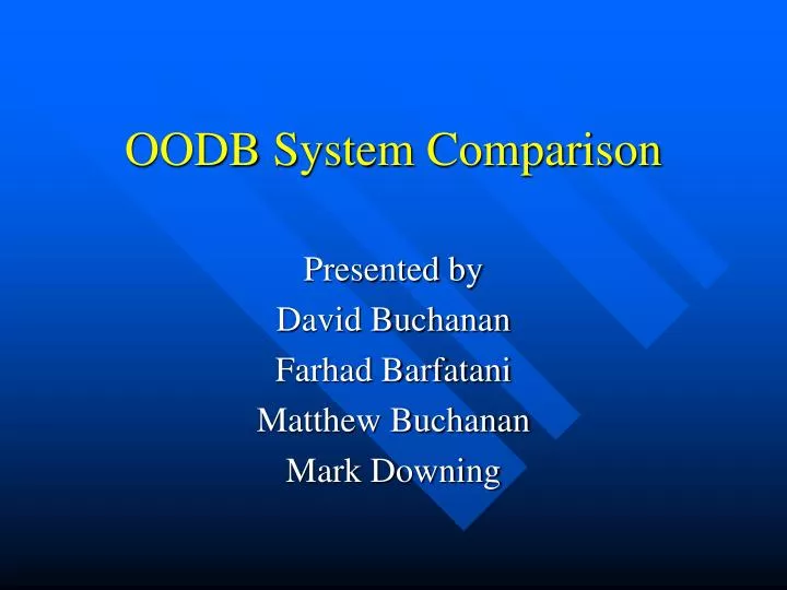 oodb system comparison