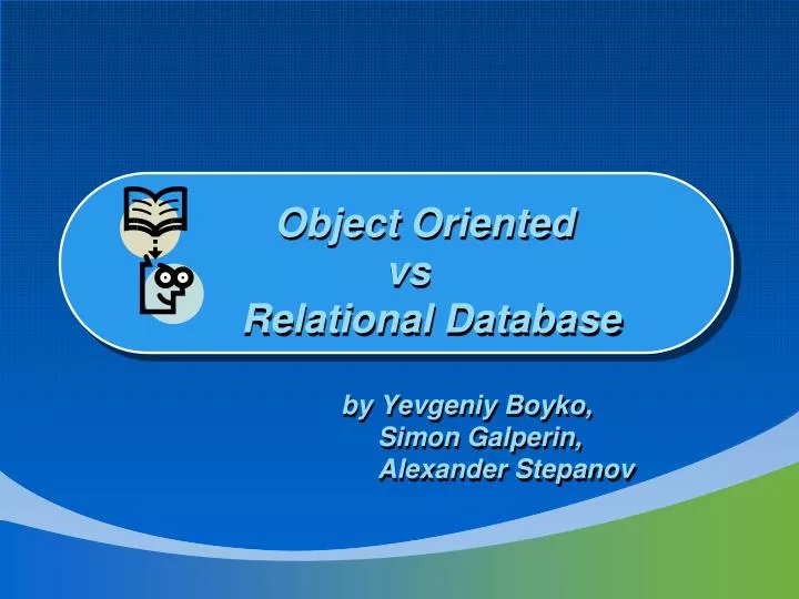 object oriented vs relational database
