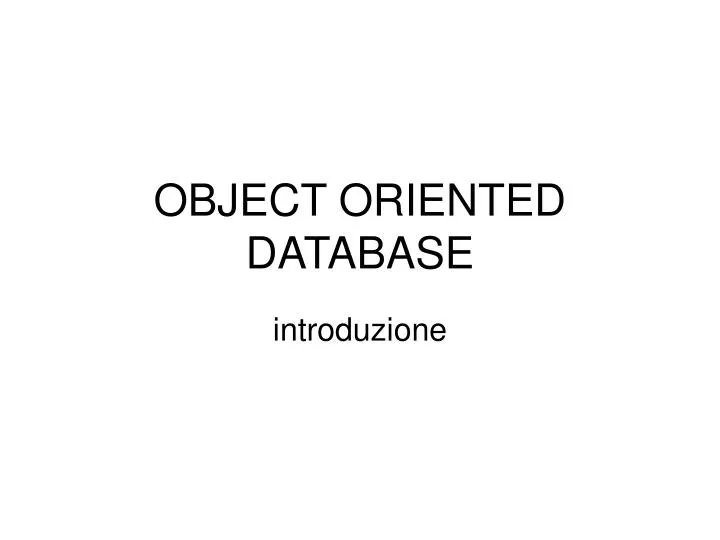 object oriented database