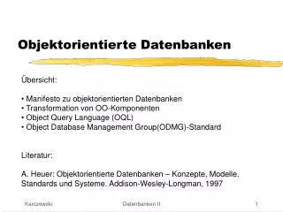 objektorientierte datenbanken