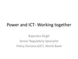 Power and ICT- Working together