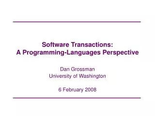 Software Transactions: A Programming-Languages Perspective