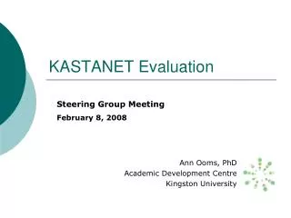 KASTANET Evaluation