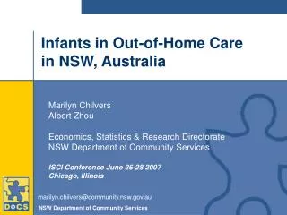 Infants in Out-of-Home Care in NSW, Australia