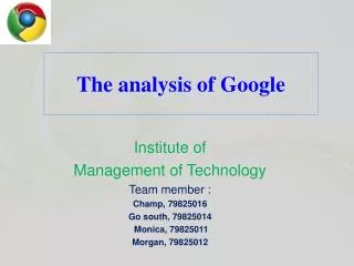 the analysis of google