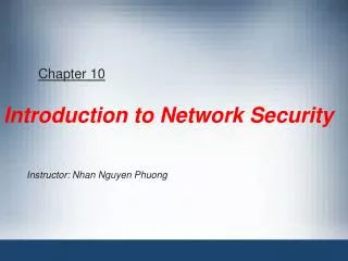 Chapter 10 Introduction to Network Security