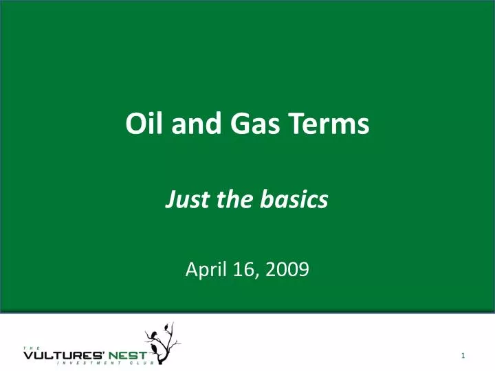 oil and gas terms just the basics