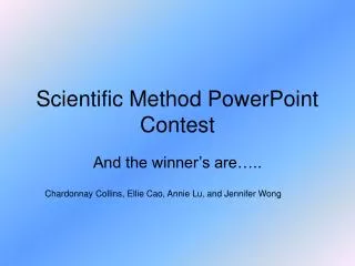Scientific Method PowerPoint Contest