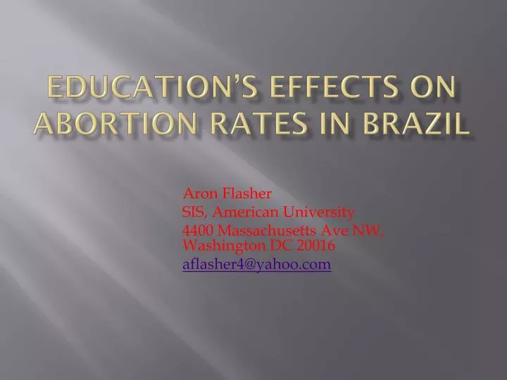 education s effects on abortion rates in brazil
