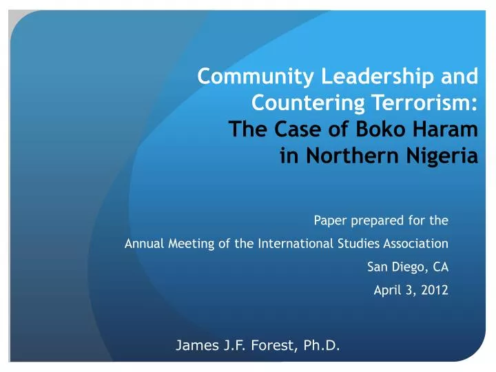community leadership and countering terrorism the case of boko haram in northern nigeria