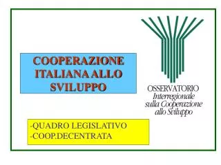 cooperazione italiana allo sviluppo