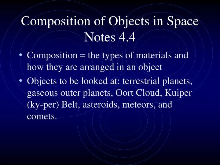 composition of objects in space notes 4 4