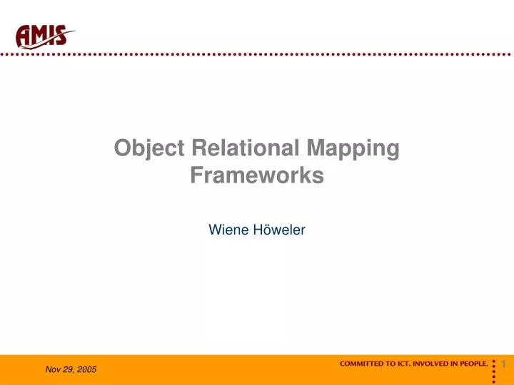 object relational mapping frameworks