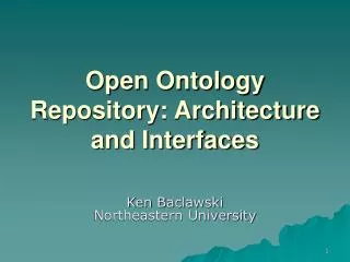 Open Ontology Repository: Architecture and Interfaces