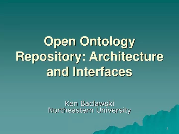 open ontology repository architecture and interfaces
