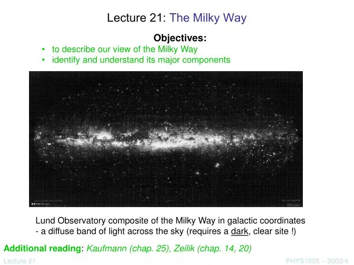 lecture 21 the milky way