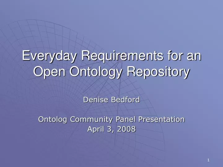 everyday requirements for an open ontology repository