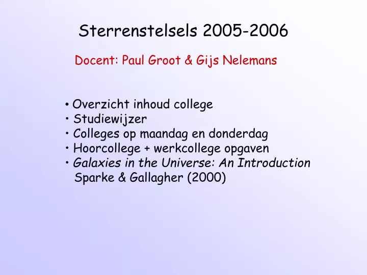 sterrenstelsels 2005 2006