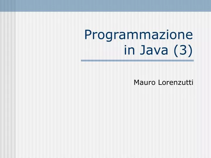 programmazione in java 3