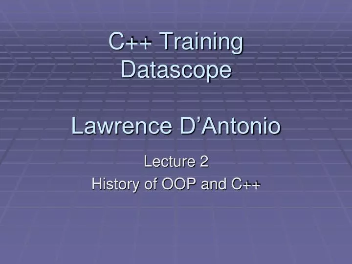 c training datascope lawrence d antonio