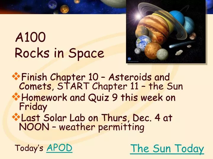 a100 rocks in space