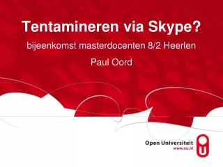 tentamineren via skype
