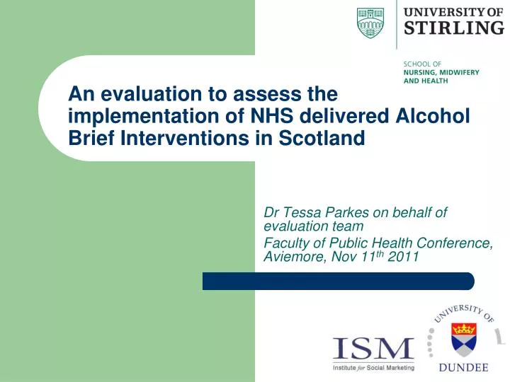 an evaluation to assess the implementation of nhs delivered alcohol brief interventions in scotland