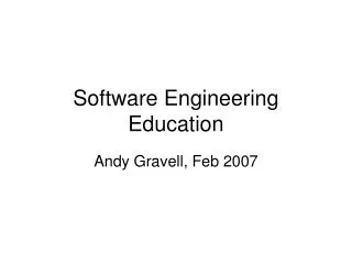 Software Engineering Education