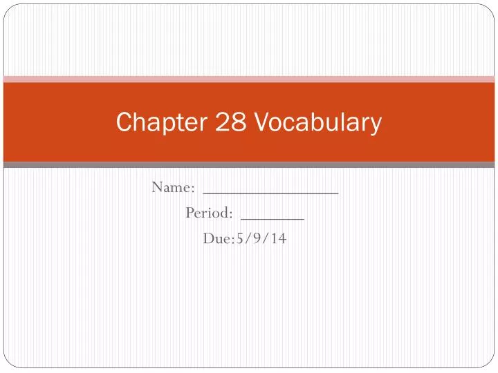 chapter 28 vocabulary