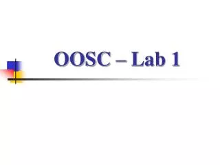 OOSC – Lab 1