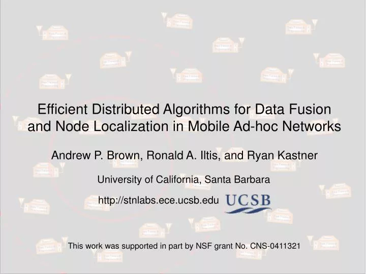 efficient distributed algorithms for data fusion and node localization in mobile ad hoc networks