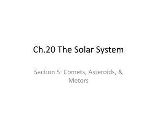 Ch.20 The Solar System
