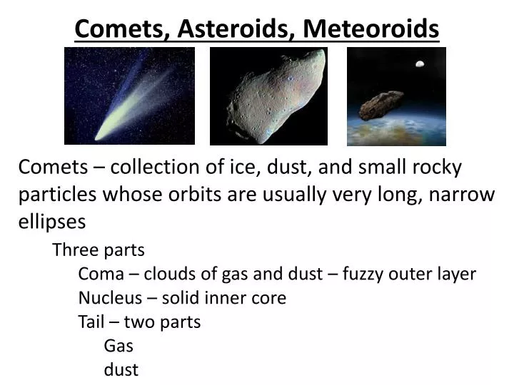 comets asteroids meteoroids